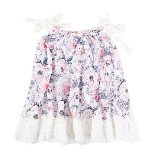 Girls Muslim Cotton Printed Suspender Sleeveless Pajama Dress