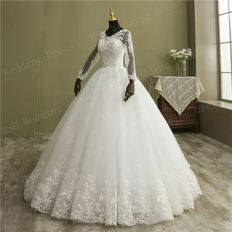 Bridal Ball Gown V Neck Wedding Dress Customized Vestido De Novia Prin