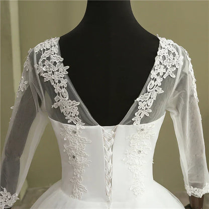 Bridal Ball Gown V Neck Wedding Dress Customized Vestido De Novia Prin