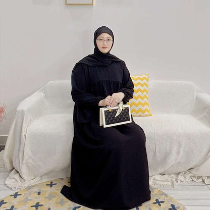 Loriya Wholesale Closed Abaya Women Clothing Islamic  Dubai Pakistan Plus Size Black Abaya Women Muslim Dress