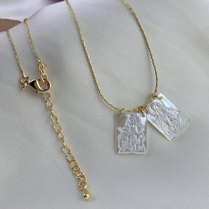 Jesus & Virgin Mary Scapular Necklace – Stainless Steel Religious Jewelry