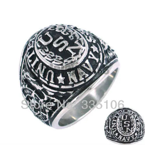 Wholesale United States Navy Usn Ring Stainless Steel Jewelry Classic Usa Military Biker Mens Gift Swr065A