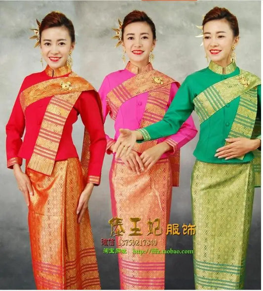 Waiter Uniform Thailand Hotel Suit Thai Woman Restaurant Work dress Spring Vintage Southeast Asia