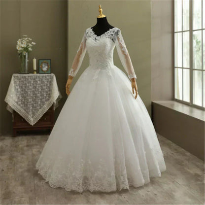 Bridal Ball Gown V Neck Wedding Dress Customized Vestido De Novia Prin