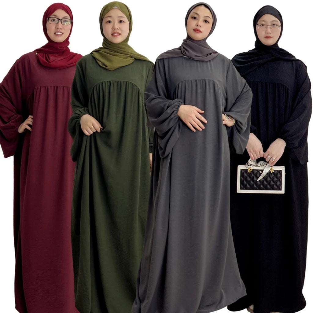 Loriya Wholesale Closed Abaya Women Clothing Islamic  Dubai Pakistan Plus Size Black Abaya Women Muslim Dress