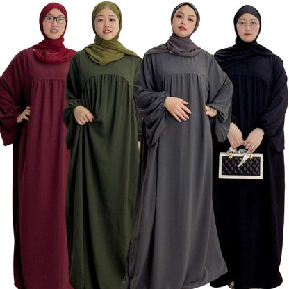 Loriya Wholesale Closed Abaya Women Clothing Islamic  Dubai Pakistan Plus Size Black Abaya Women Muslim Dress