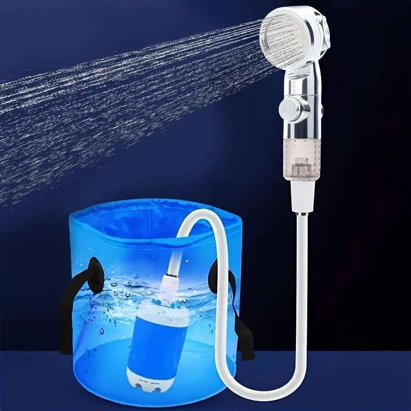 Portable USB Rechargeable  shower head, Multi-Purpose Watering System, Garden Hose Nozzle with US Standard Connector for Outdoor