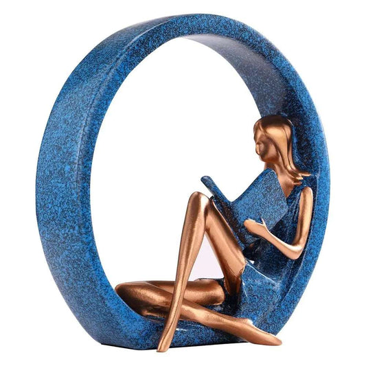Resin Figurines Yoga Girl Statue Art Sculpture Ornament For Bookshelf Display Ornaments For Readers Teachers Decor For Living