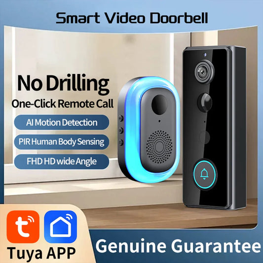 IP65 Wireless WIFI Smart Doorbell Video Intercom with Camera for Home Security PIR Motion Detection Night Vision Tuya Door Bell