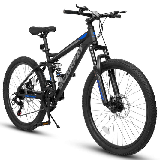 Dual Full Suspension Mountain Bike 24/26/27.5 ", Teenagers Boy Girl Men's Women Mountain Bike, 21-Speed Disc Bicycles