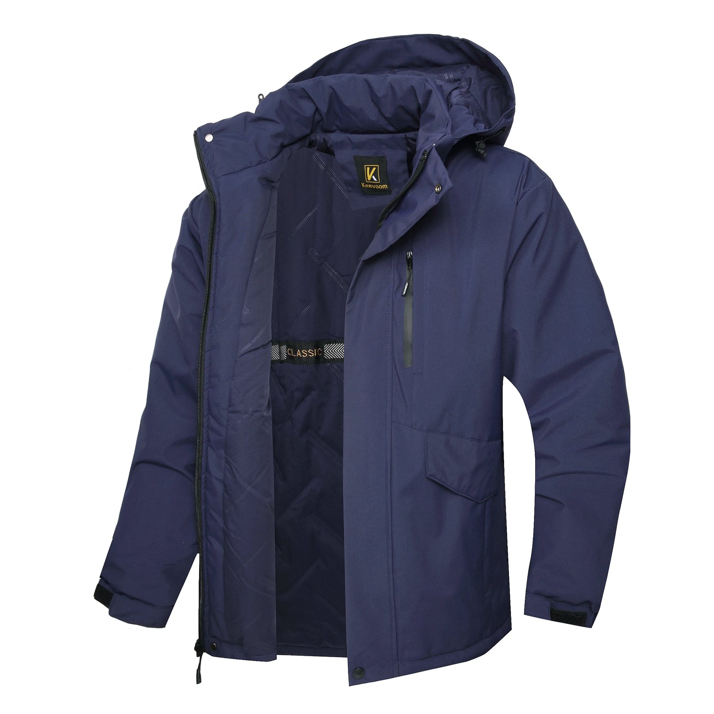 Men'S Warm Cotton Jacket With Hood - Winter Outdoor Windproof & Waterproof Coat