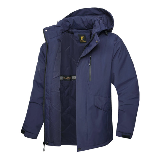Men'S Warm Cotton Jacket With Hood - Winter Outdoor Windproof & Waterproof Coat