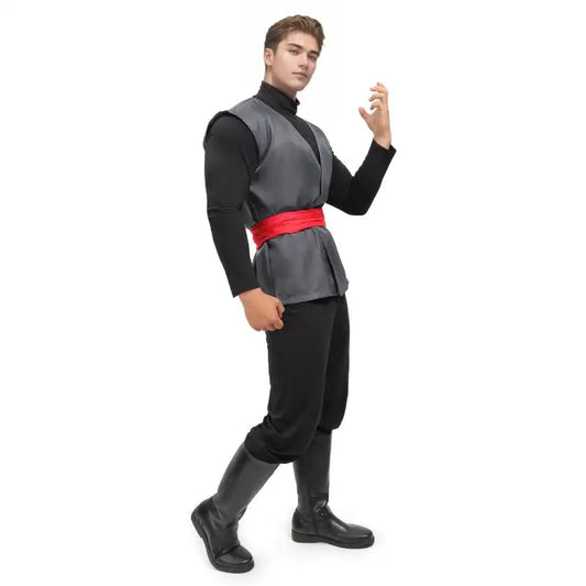 DAZCOS Men's Black Cosplay Costume Anime Kung Fu Suit Outfits Uniform Halloween Full Set