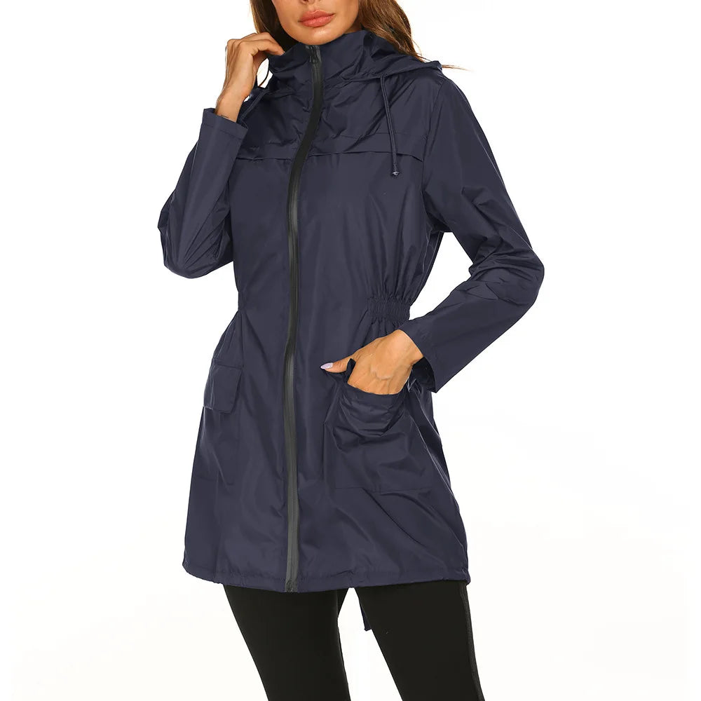 Women'S Lightweight Waterproof Raincoat - Hooded Windbreaker For Hiking, Climbing & Outdoor Activities