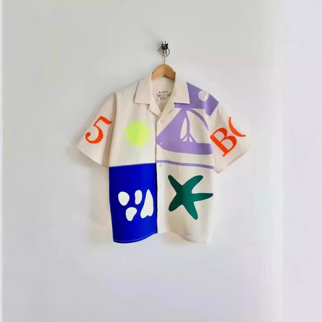 2025 printemps la mode maison loisirs motif trique bouton conception col haut chemise haute shirts for Men's