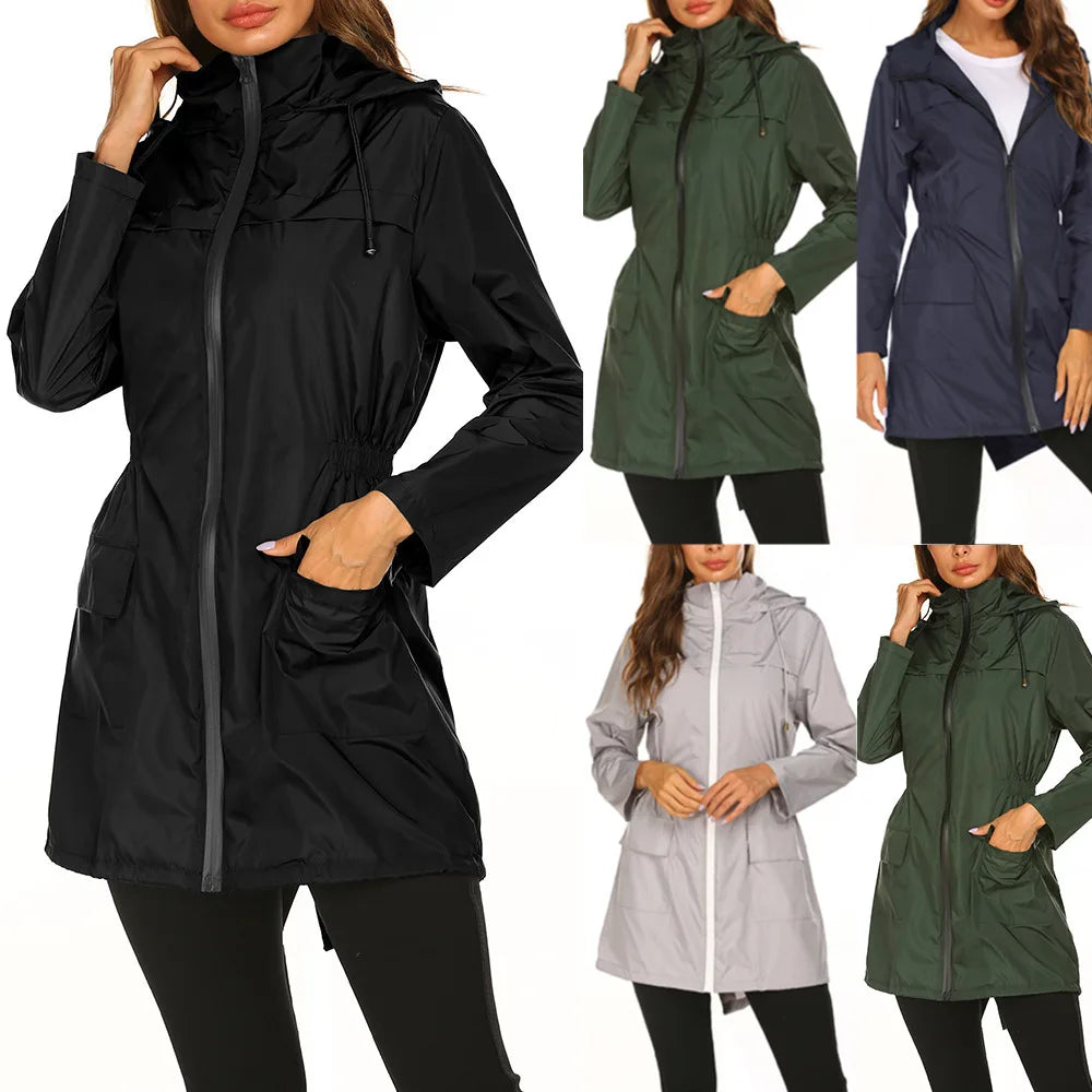 Women'S Lightweight Waterproof Raincoat - Hooded Windbreaker For Hiking, Climbing & Outdoor Activities