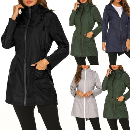 Women'S Lightweight Waterproof Raincoat - Hooded Windbreaker For Hiking, Climbing & Outdoor Activities