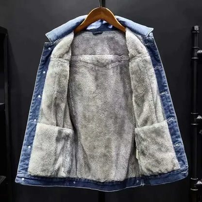 Men'S Thickened Fleece-Lined Denim Jacket - Loose Fit Plus Size, 6 Styles, Sizes M-4Xl
