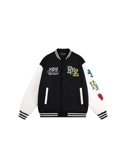 New Men Trendy Baseball Jacket Casual Loose Fit High School Student Hi