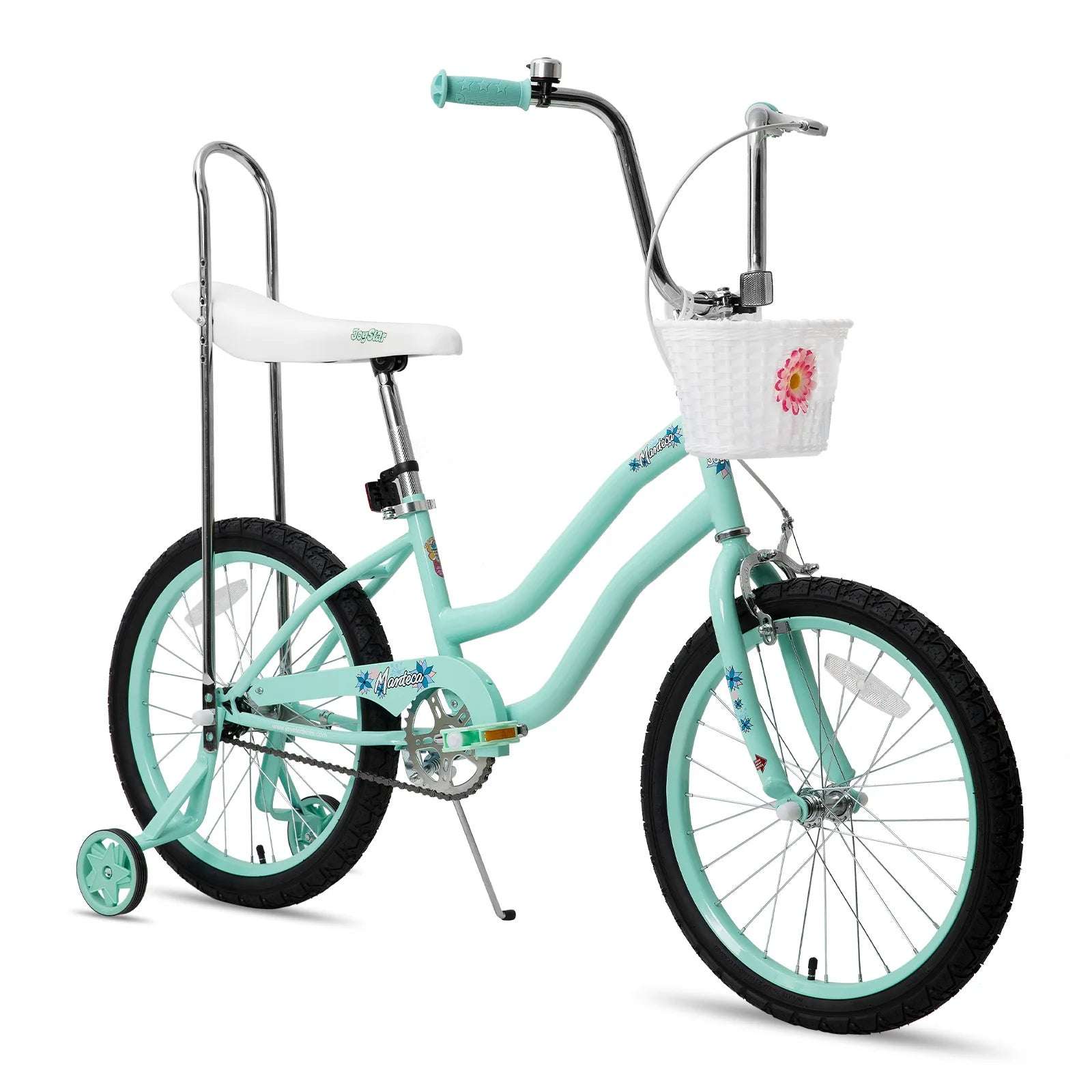 20 " Girls Bike with Training Wheels, Banana Seat Bike for Girls Ages 7-12 Years  with Handbrake and Coaster Brake
