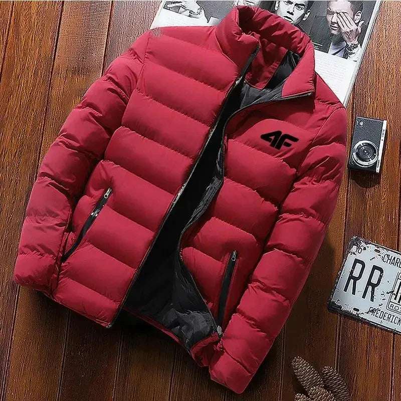 2024 New Cotton Clothing Winter Men's High Quality Casual Fashion Lightweight Warm Business Stand up Collar Warm Coat