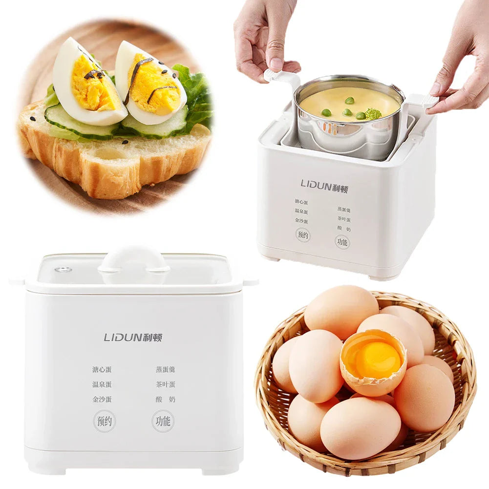 220V Home Appointment Breakfast Machine 300W Automatic Steamed Boil Breakfast Machine Automatic Egg Custard Steaming Cooker