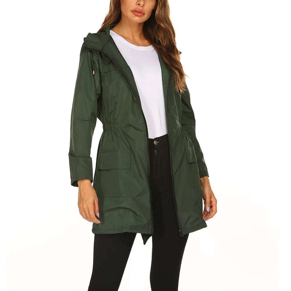 Women'S Lightweight Waterproof Raincoat - Hooded Windbreaker For Hiking, Climbing & Outdoor Activities