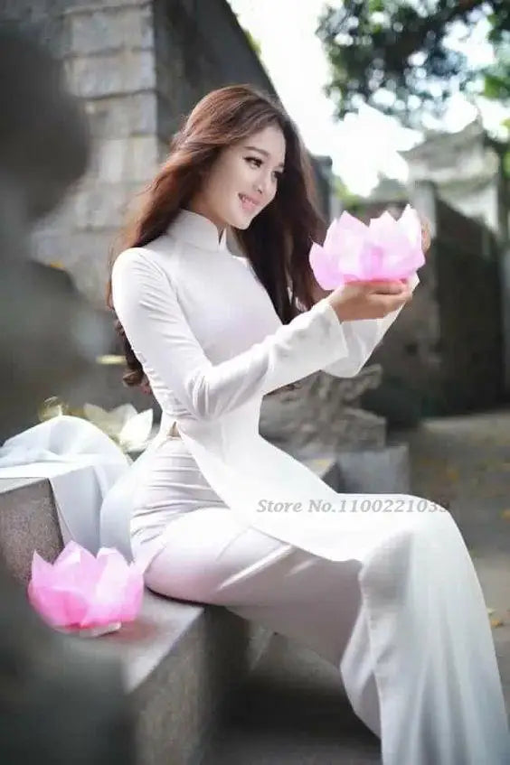 2026 Woman Aodai Vietnam Traditional Chiffon Ao Dai Dress Vietnam Robe And Pants Vietnam Traditional Clothing Improved Cheongsam