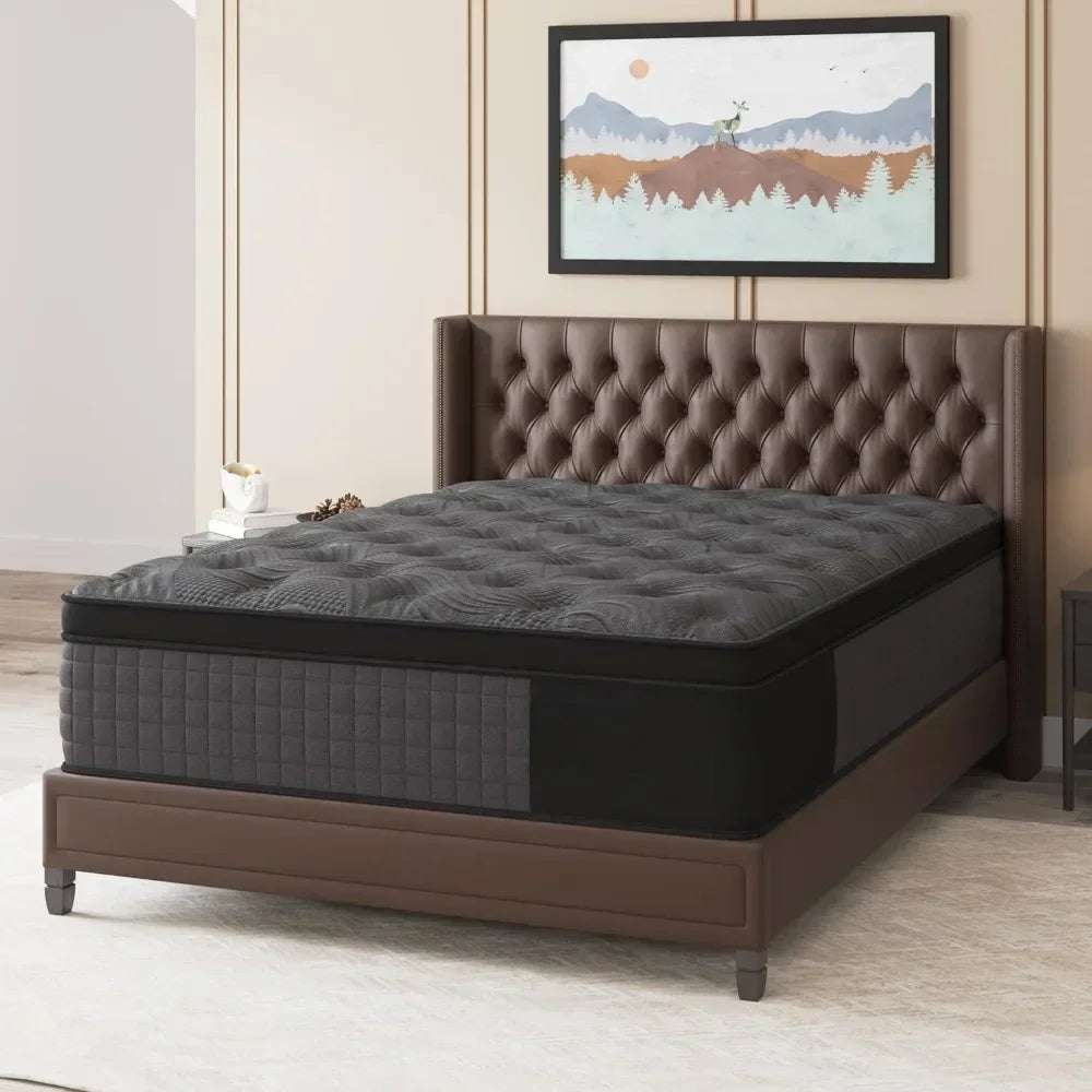 Queen Mattress 12 Inch Hybrid Memory Foam Mattresses Individually Pocket Innerspring Euro Top Mattress Motion Isolation