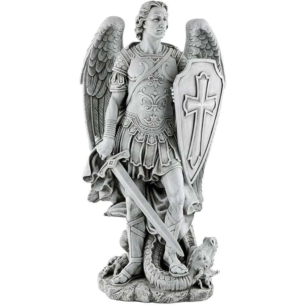 Avalon Gallery Christian Brand Religious Statue Powerful Archangel Saint Michael Warrior, Indoor/Outdoor Stone Resin Home Decor