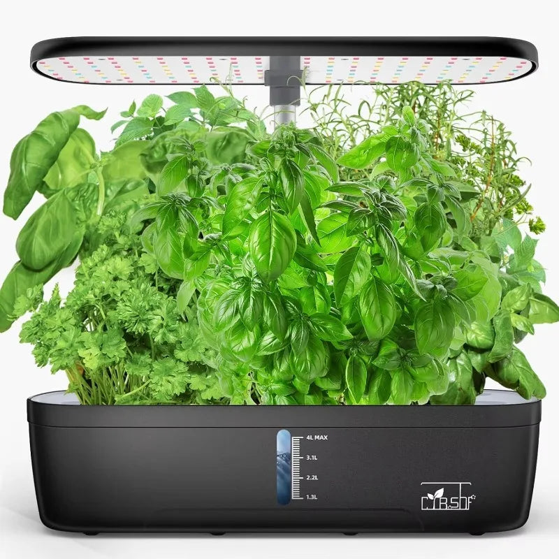 Cybsdf Indoor Garden Hydroponics Growing System 12 Pods, Indoor Herb Garden With Led Grow Light,Adjustable Height Up To 10.8Inch