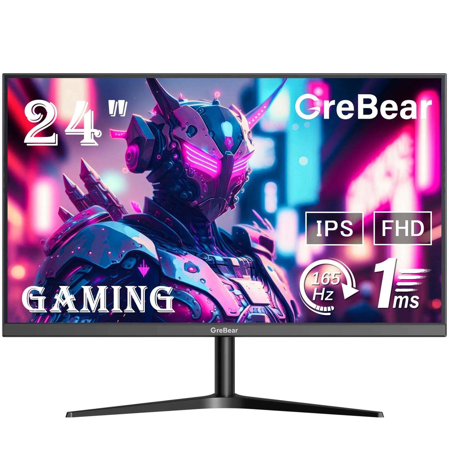 Grebear 24" 165Hz Fhd Gaming Monitor ™ 1080P Ips, 1Ms Gtg, Hdr10, Built-In Speakers, Us Plug