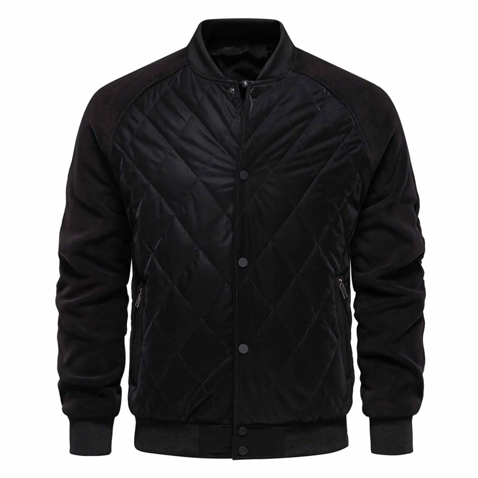 Men's Fleece Padded Jacket Baseball UniformÃ‚Â Slim-Fit Outerwear Button Down Cardigan Jackets Male Baseball Coats Ropa Hombre
