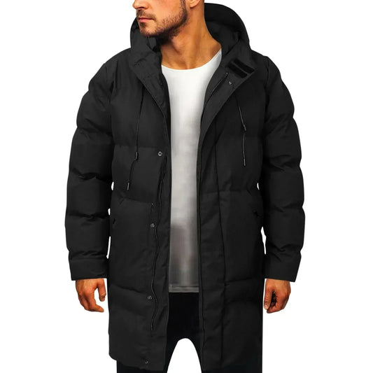 Men's Oversized Long Cotton Parka Puffer Outwear Coats Streetweare Male Down Jacket Solid Color Clothing Winter Thick Warm Jacket