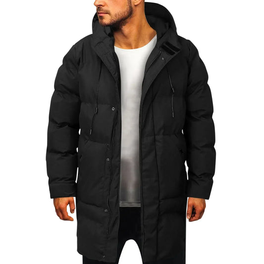 Men Oversized Long Cotton Parka Puffer Outwear Coats Streetweare Male Down Jacket Solid Color Clothing Winter Thick Warm Jacket