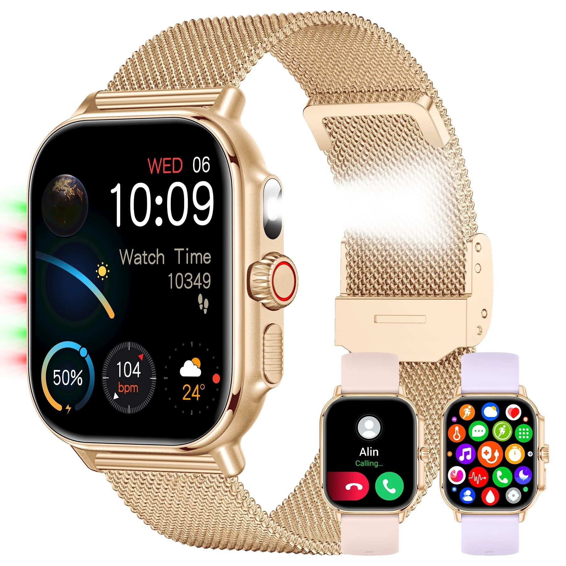 1.95 " Large Screen Women Outdoor Sports Smartwatch Plus - Touchscreen, Motion Tracking, Wireless Connectivity