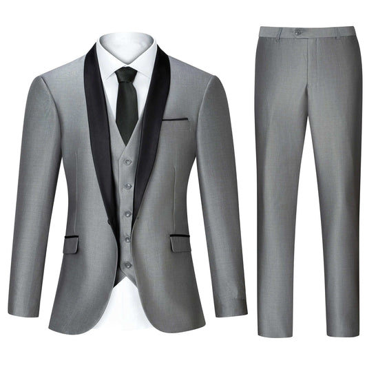 New Men's 3 Pieces Suit Formal Business Notch Lapel Slim Fit Tuxedos  Man Blazer For Wedding(Blazer+Vest+Pants)