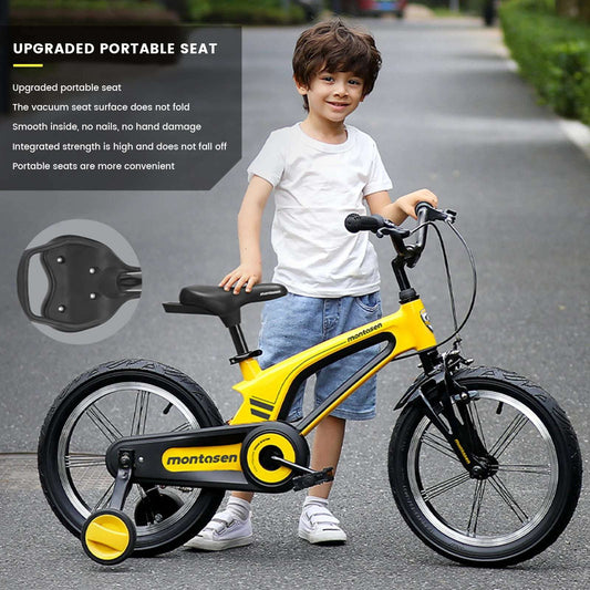 14/16" Kids Bike for Girls Magnesium Alloy Frame with Auxiliary Wheel Single Speed
