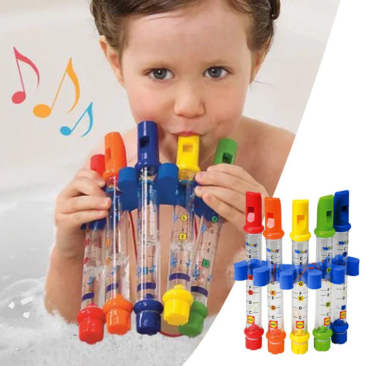 Set of 5 Water Bath Flute Set Stimulate Children's Creativity Bath Water Flutes Musical Preschool Educational for Child Toddler