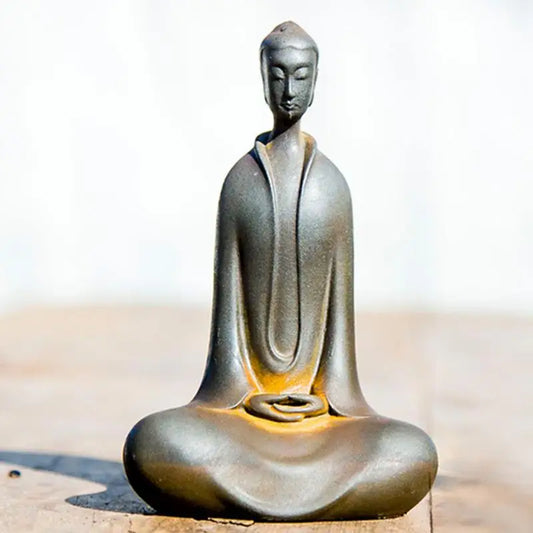 Buddha meditation sculpture Mini Resin Sitting Buddha Statue Retro Meditation Idol Desk Topper Decor Home Buddha Desktop Decor