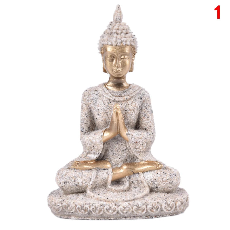Buddha Statues Sandstone Thailand Buddha Sculpture Fengshui Figurine H