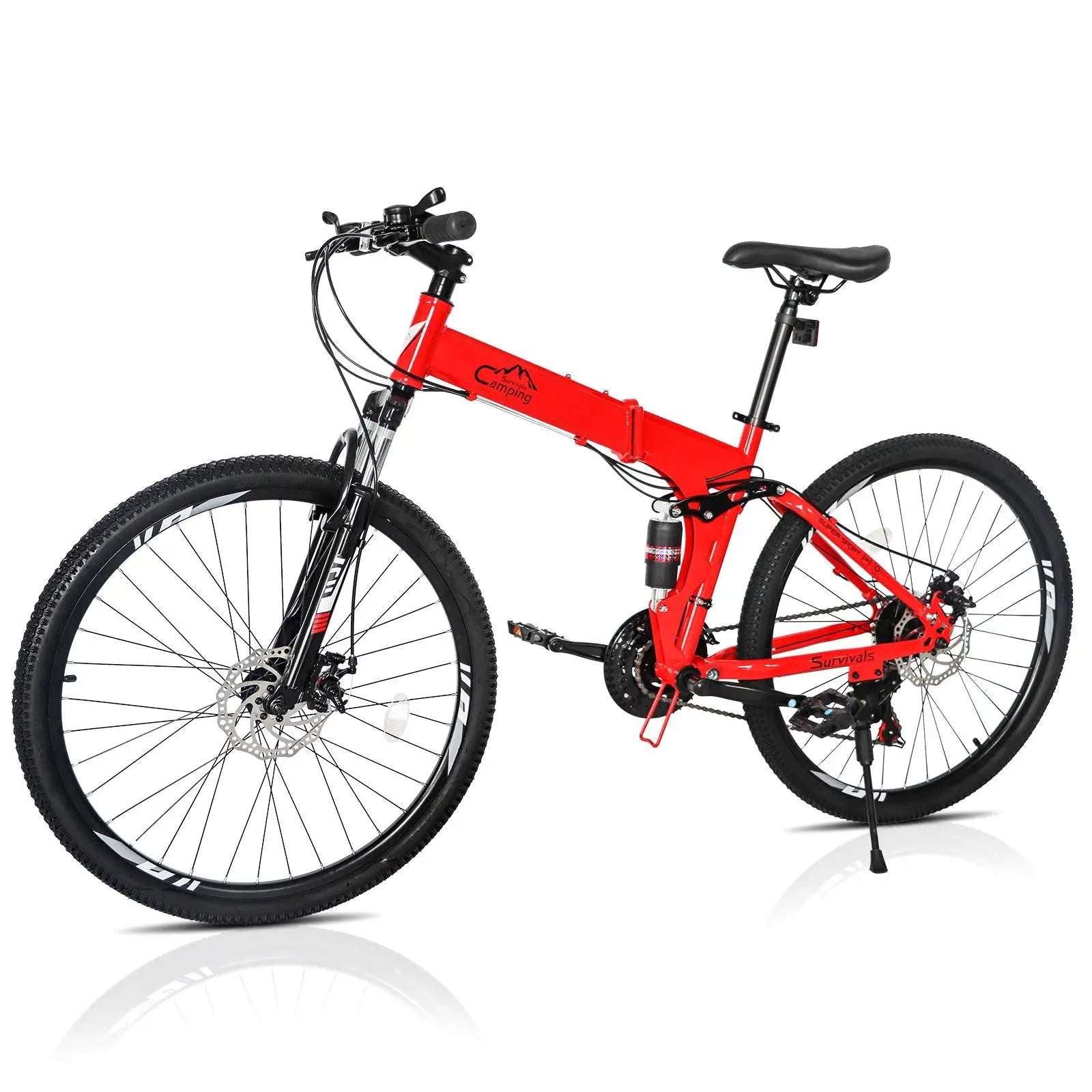 Camping Survivals 26'' Land Rover TX30 Mountain Bike - High Carbon Steel, 21, 100kg Capacity, Red & Black