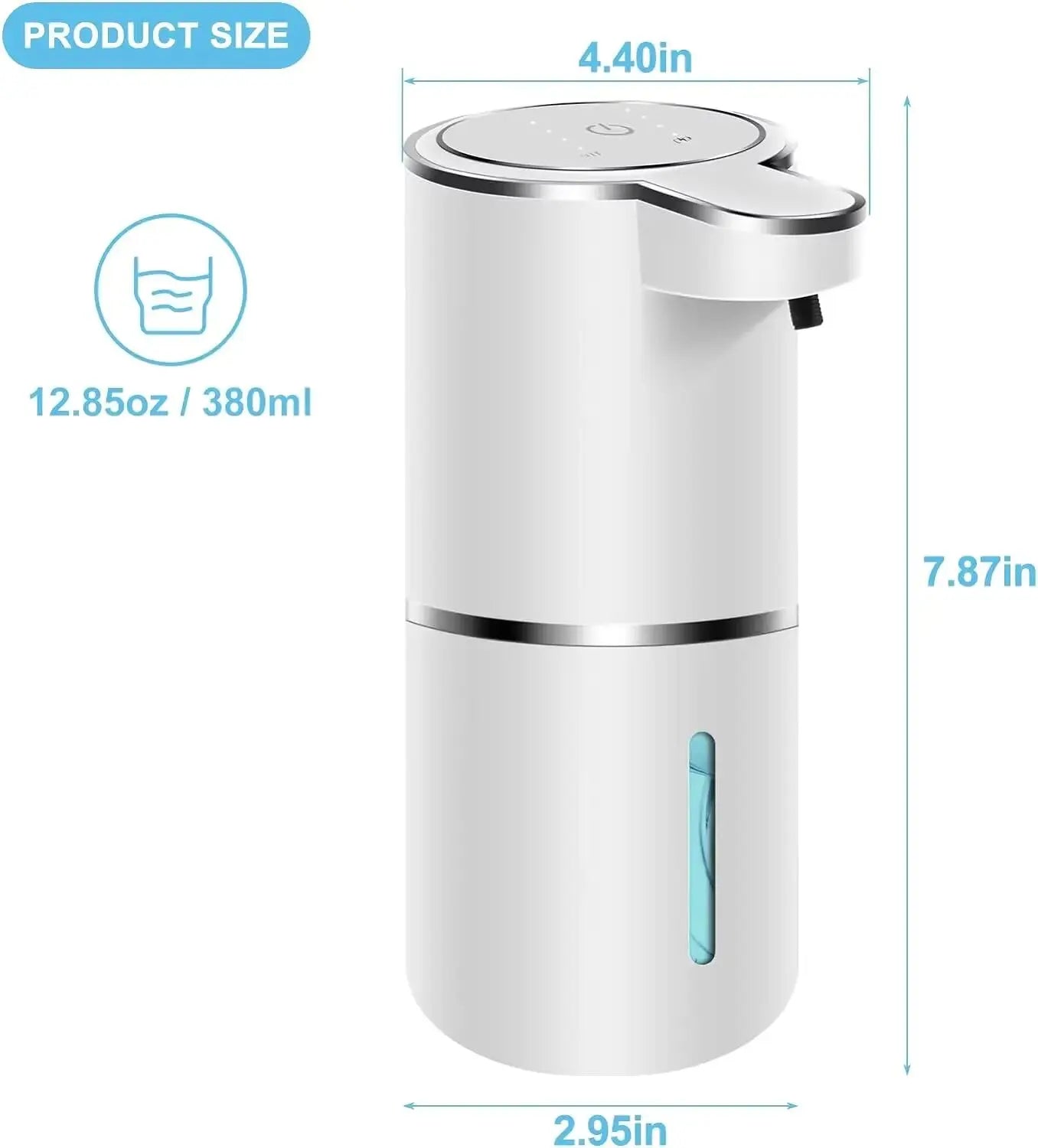 New Automatic Soap Dispenser Touchless Foaming Soap Dispenser 380Ml Usb Rechargeable Electric 4 Level Adjustable For Home