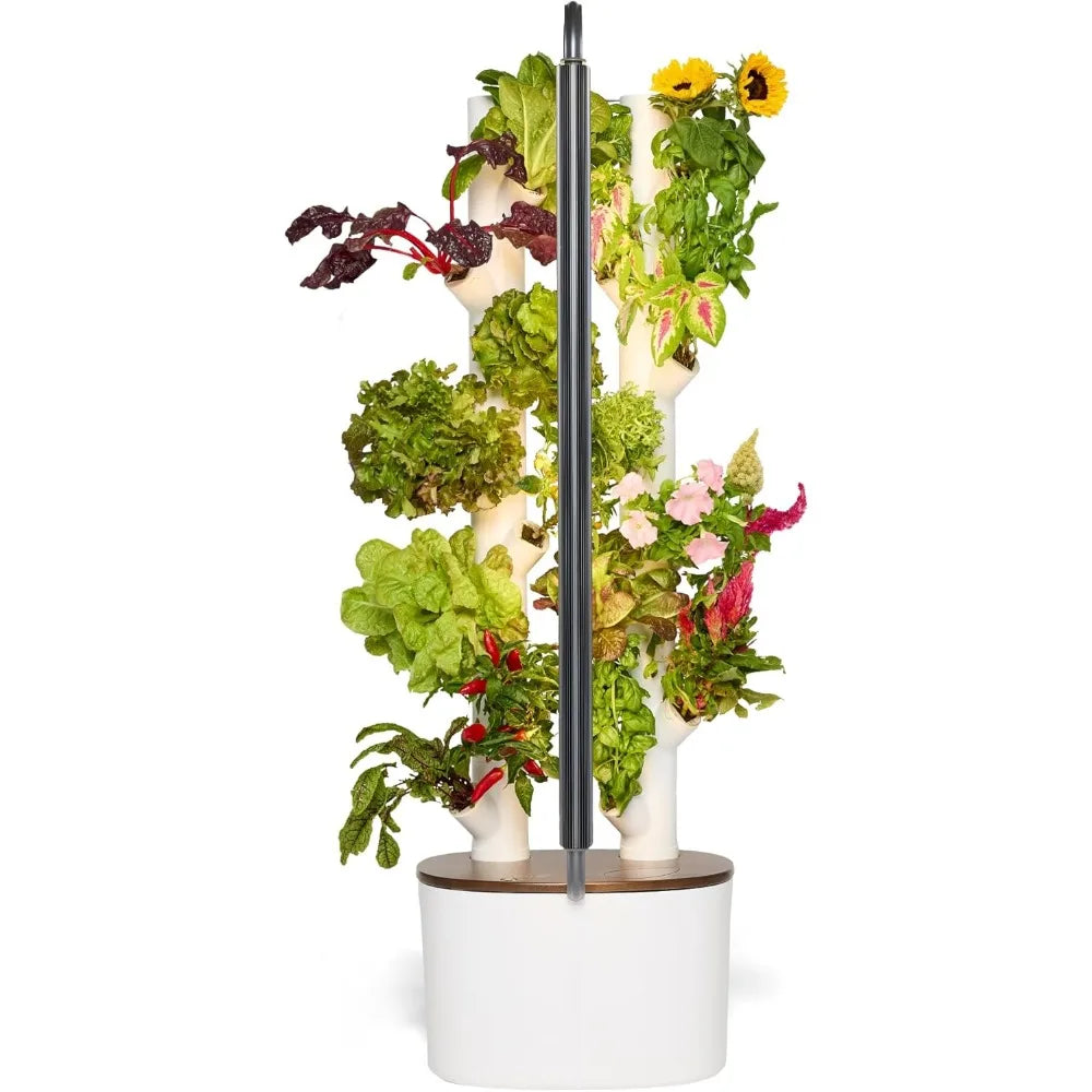 Hydroponics Growing System Kit & Vertical Indoor Garden Planter Smart Herb Garden Includes 16 Non-GMO Indoor Plants