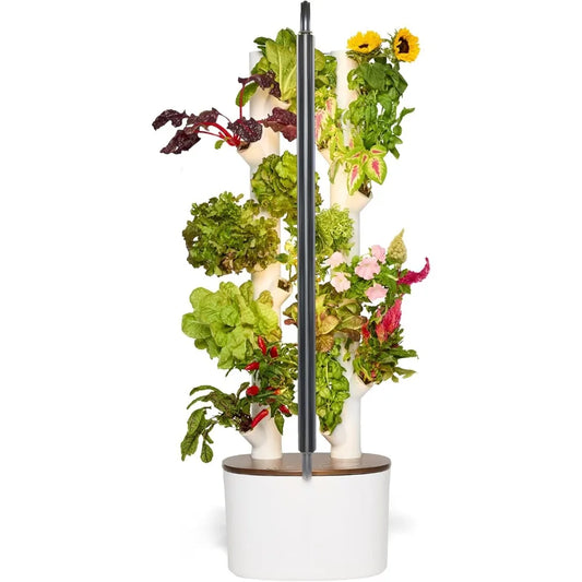 Hydroponics Growing System Kit & Vertical Indoor Garden Planter Smart Herb Garden Includes 16 Non-GMO Indoor Plants