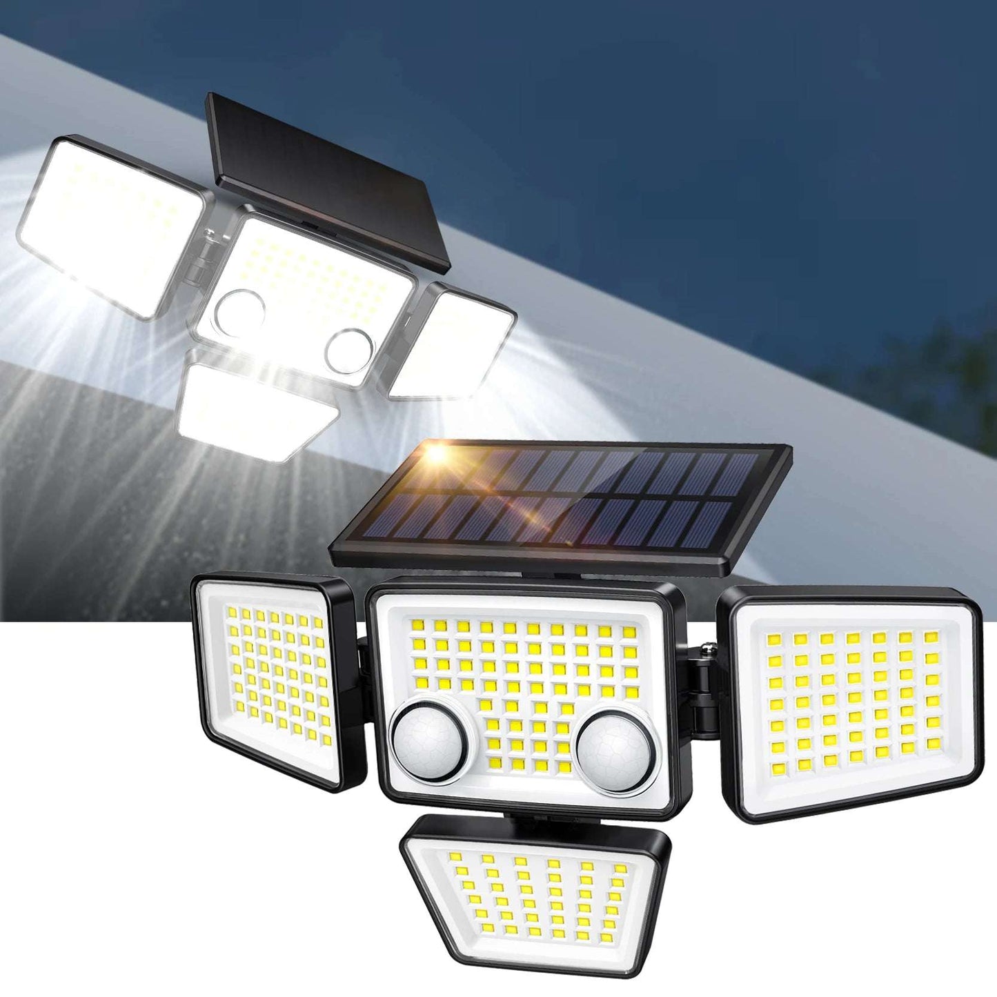 Solar Outdoor Lights - 3000Lm 188 Led Motion Sensor Lights Solar Flood Security Lights For Backyard Yard Patio