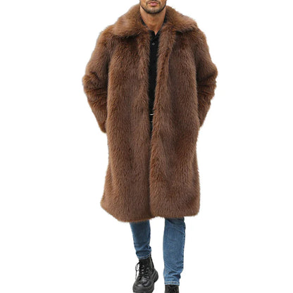 Women Faux Fur Hooded Parka Coat Stylish Solid Color Zipper Front Warm
