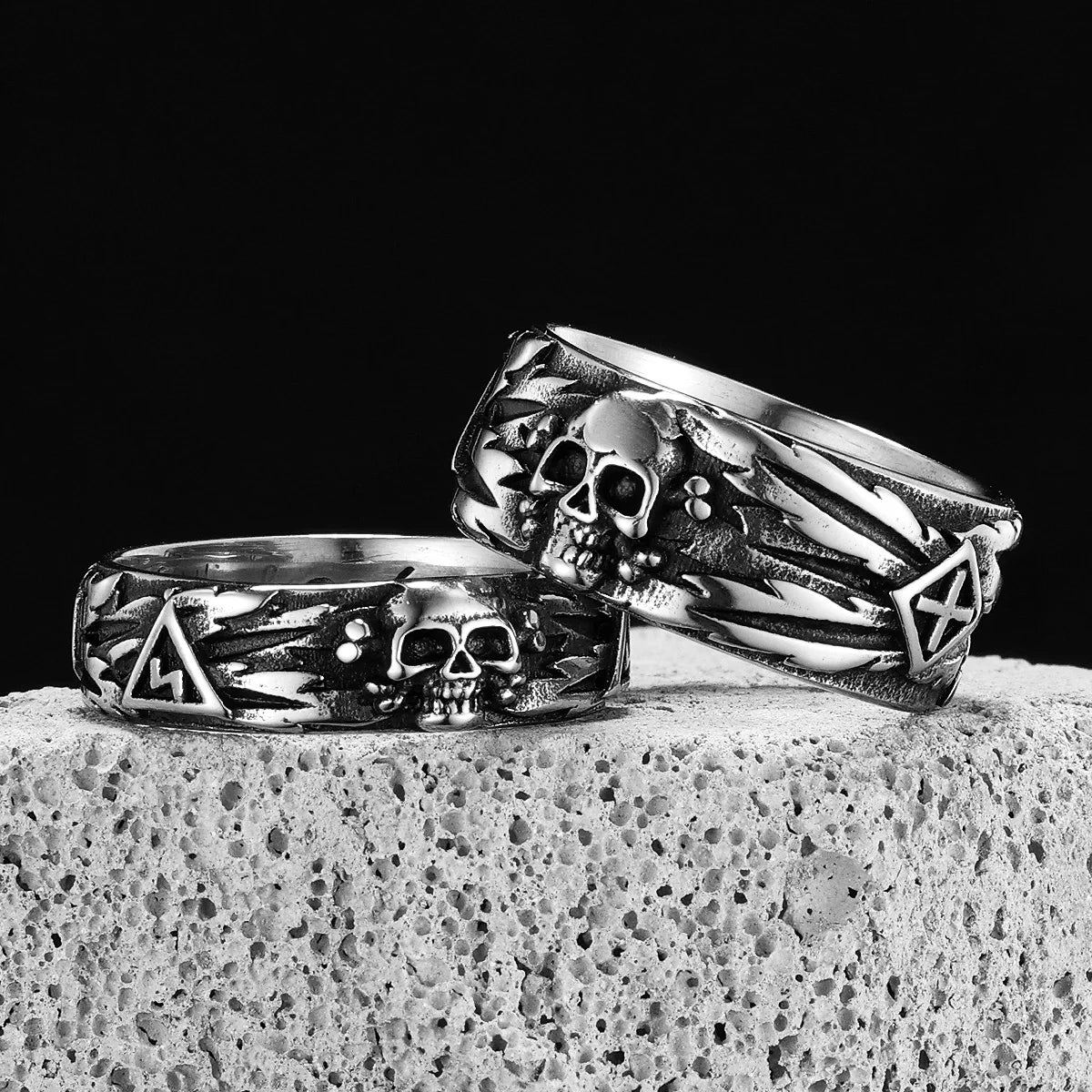 Wwii German Eagle Skull Ring Œ Gothic Stainless Steel Retro Domineering Punk Rock Men'S Jewelry