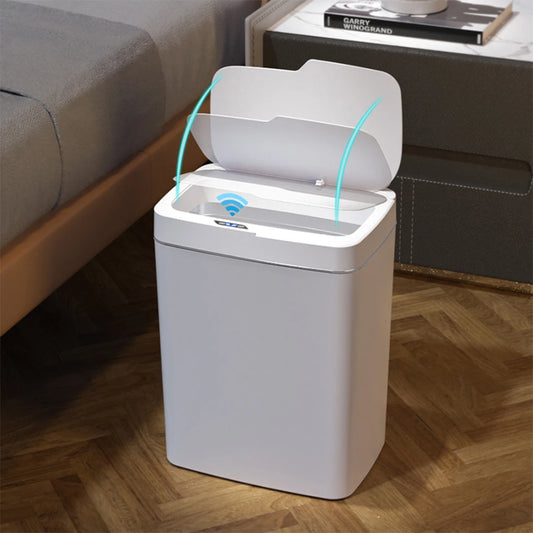 15/18L Smart Sensor Trash Can Waterproof Auto Motion Sensor Rubbish Can Rechargeable Garbage Bucket for Kitchen Bathroom Bedroom