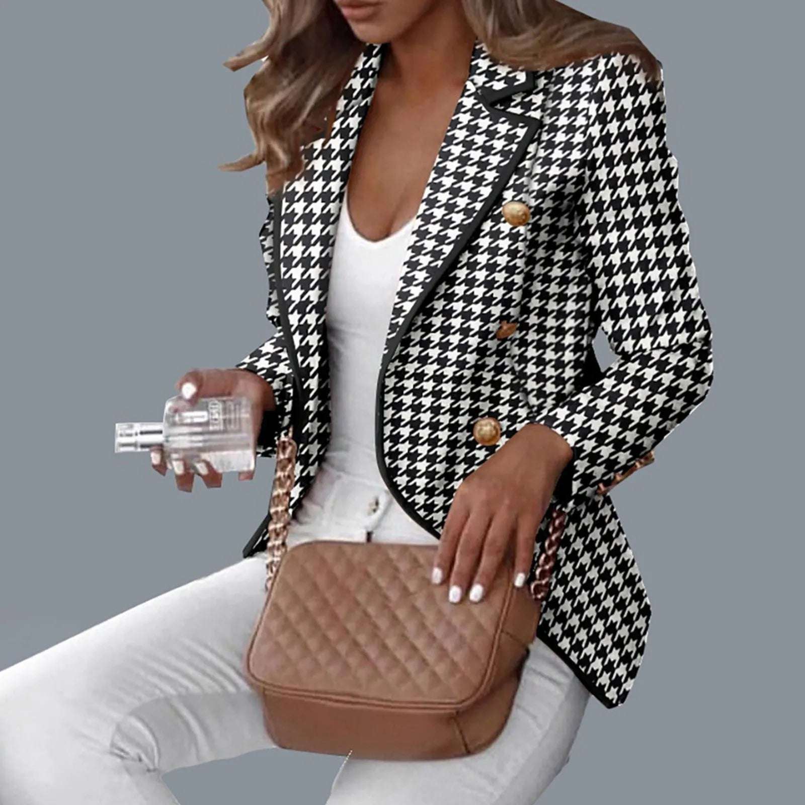 2025 Blazer Women Jackets Women Blazer Long Sleeve Blazers Solid One Button Coat Slim Office Lady Jacket Female Tops Suit